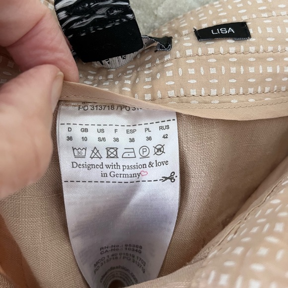 NWT☀️Olsen Pure Linen Natural Straight Leg Pant Trousers - Picture 4 of 10